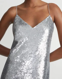 Sequin Chiffon Bias Gown