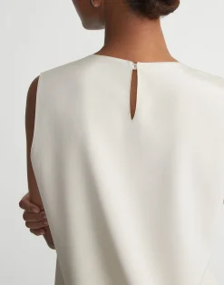 Silk Crepe De Chine Sleeveless Blouse