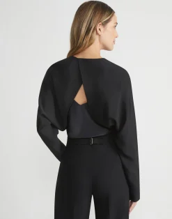 Silk Stretch Crepe De Chine Cutaway Bolero