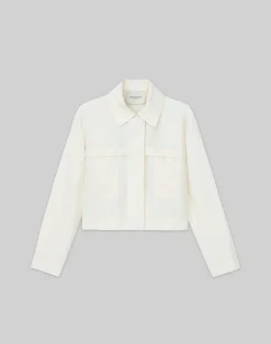 Silk-Linen Tapered Bomber Jacket