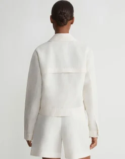 Silk-Linen Tapered Bomber Jacket