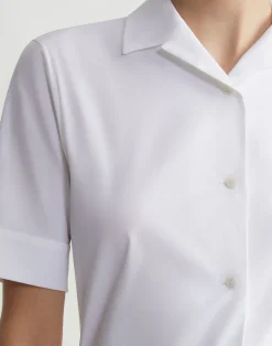 Stretch Cotton Notch Collar Shirt