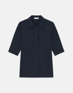 Stretch Cotton Peplum Shirt
