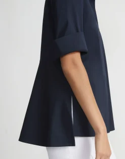 Stretch Cotton Peplum Shirt