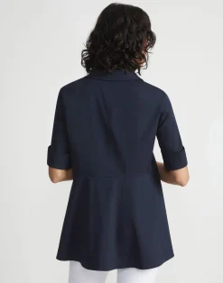 Stretch Cotton Peplum Shirt