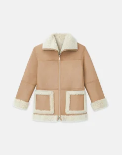 Wavy Lamb Shearling Reversible Coat