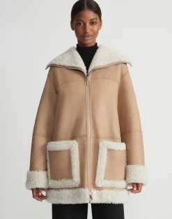 Wavy Lamb Shearling Reversible Coat