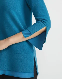 Wool-Cashmere Silk Trimmed Sweater