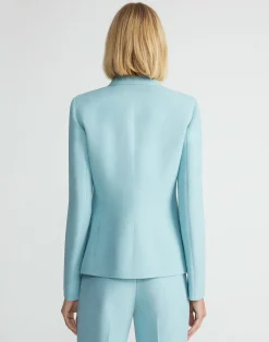 Wool-Silk Crepe Academy Blazer