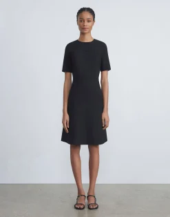 Wool-Silk Crepe A-Line Dress