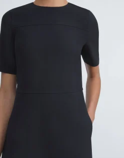 Wool-Silk Crepe A-Line Dress