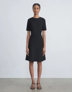 Wool-Silk Crepe A-Line Dress