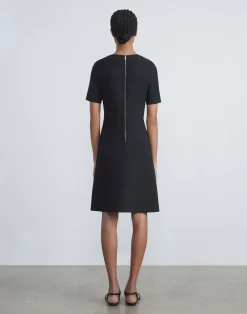 Wool-Silk Crepe A-Line Dress