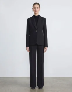 Wool-Silk Crepe Gates Pant