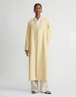 Wool-Silk Double Face Reversible Open Front Coat
